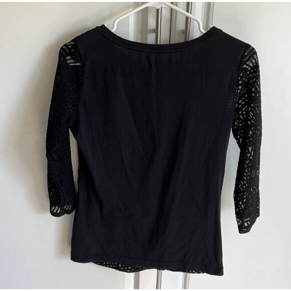 VanHeusen black 3/4 length sleeve shirtSize small - Picture 4 of 5